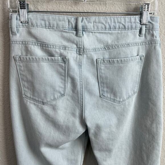 Tractr Distressed Skinny Leg Jeans Girl's 14 Light Wash Mid Rise Stretch Raw Hem - Picture 4 of 6